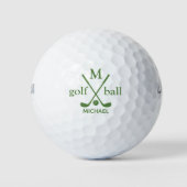 Golfer Initiaal en naam. Army-Green Monogram Golfballen (Voorkant)