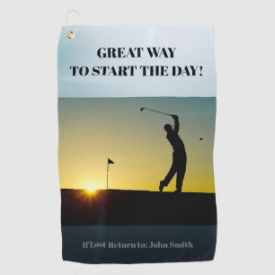 Golfer is een geweldige manier om de dag te beginn golfhanddoek
