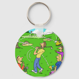 Golfer is Lucky Golf Shot. Funny Golf Cartoon Sleutelhanger