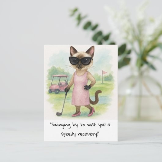 Golfer Kattenliefhebbers beterschap spoedig herste Briefkaart (Staand voorkant)