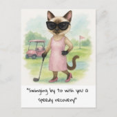 Golfer Kattenliefhebbers beterschap spoedig herste Briefkaart (Voorkant)