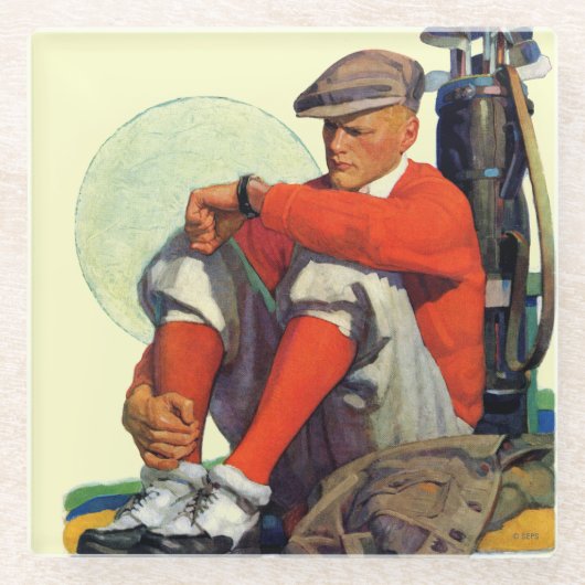 Golfer Kept Waiting Glazen Onderzetter (Voorkant)