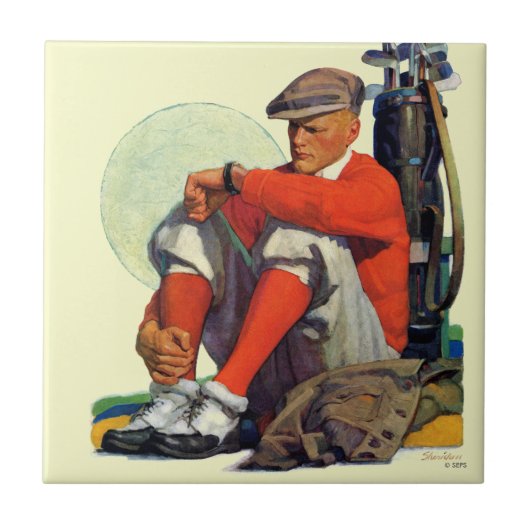 Golfer Kept Waiting Tegeltje (Voorkant)