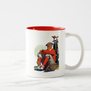 Golfer Kept Waiting Tweekleurige Koffiemok