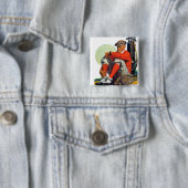 Golfer Kept Waiting Vierkante Button 5,1 Cm (In situ)