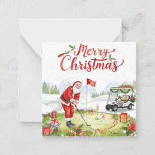 Golfer Kerstman Golfen Kerstvakantie Notitiekaartje