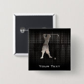  Golfer; Koel Vierkante Button 5,1 Cm (Voorkant /achterkant)