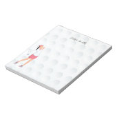 Golfer lady is golf note pad notitieblok (Gedraaid)
