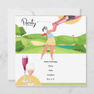 Golfer Let's Par T-shirt for Party Save The Date