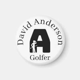Golfer Letter A Magneet