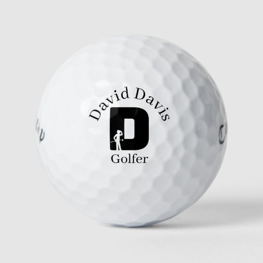 Golfer Letter D Golfballen (Voorkant)