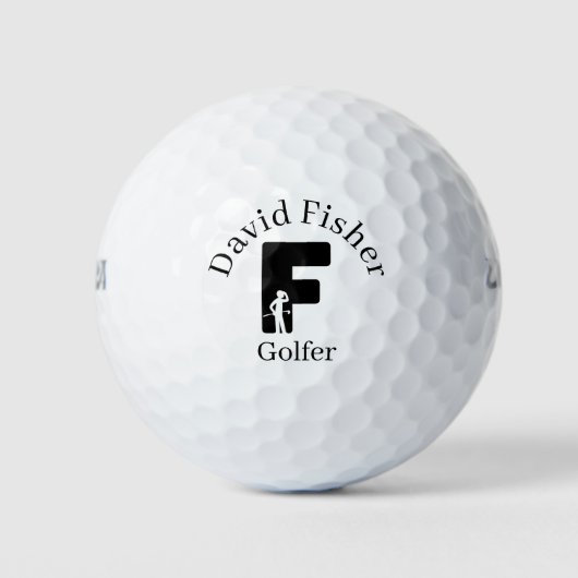 Golfer Letter F Golfballen (Voorkant)