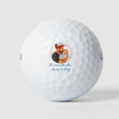 Golfer Lover Typografie Foto Eerste Vaderdag Golfballen (Voorkant)