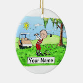 Golfer - Male Keramisch Ornament (Rechts)
