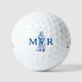 Golfer Man Spelen Golf Monogrammed Golfballen (Voorkant)