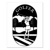 Golfer Maple Wood Stamp Rubberstempel (Afrduk)