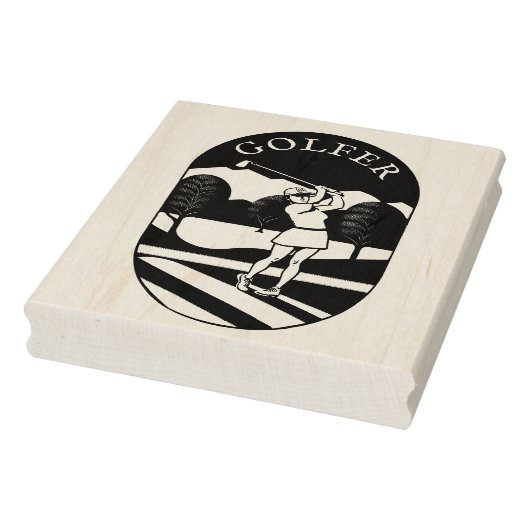 Golfer Maple Wood Stamp Rubberstempel (Stempel)