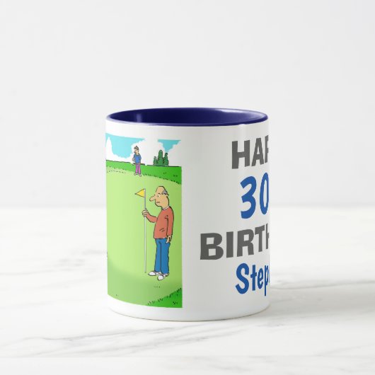 Golfer met een gemiste putt, Birthday Mok (Midden)