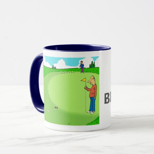 Golfer met een gemiste putt, Birthday Mok (Voorkant links)