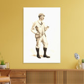 Golfer met tabakspijp en -schoenen Canvas Afdruk (Insitu (Woonkamer))