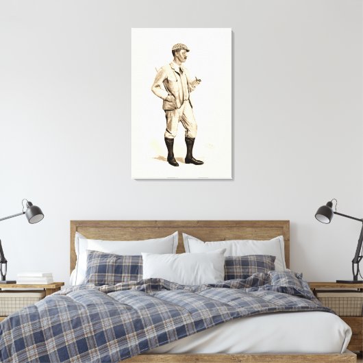 Golfer met tabakspijp en -schoenen Canvas Afdruk (Insitu (Slaapkamer))