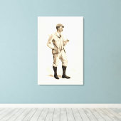 Golfer met tabakspijp en -schoenen Canvas Afdruk (Insitu (Houten vloer))