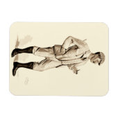 Golfer met tabakspijp en -schoenen Magneet (Horizontaal)