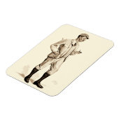 Golfer met tabakspijp en -schoenen Magneet (Linkerzijde)