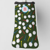 Golfer Modern Patroon Monogram Golfheadcover (Draai 90)