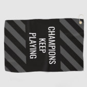 Golfer Modern Zwart Inspirerend Quote Golfhanddoek (Horizontaal)