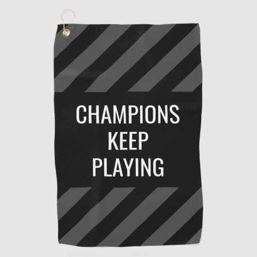 Golfer Modern Zwart Inspirerend Quote Golfhanddoek (Voorkant)