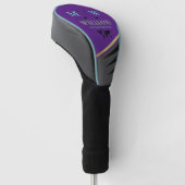 Golfer Monogram (naam & initialen) paars Golfheadcover (Schuin)