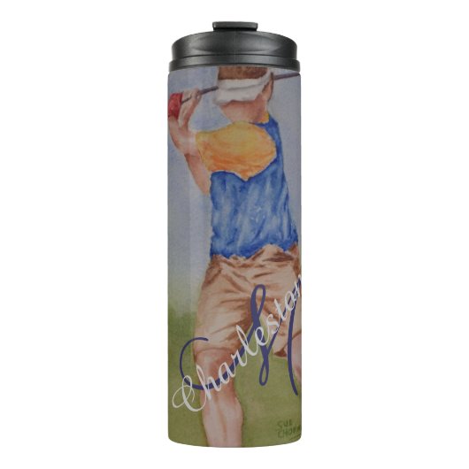 Golfer Monogram Thermosbeker (Voorkant)