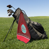 Golfer naam logo bordeaux rood golfhanddoek (Groen)