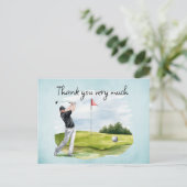 Golfer op de golfbaan briefkaart (Staand voorkant)