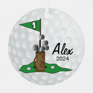Golfer 🏌️‍♀️ op het groen   Golf Metalen Ornament