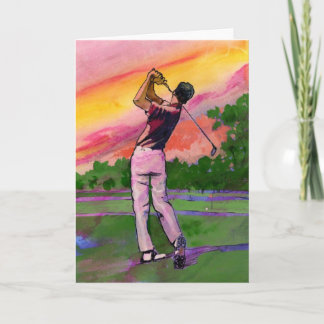 Golfer op het veld kaart