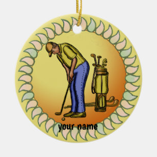 Golfer Opa  Keramisch Ornament