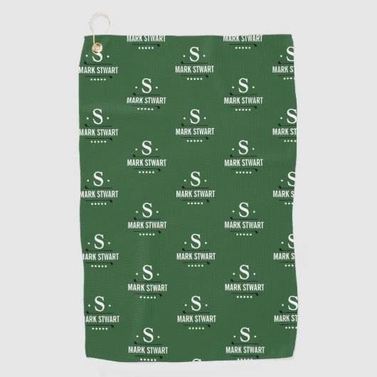 Golfer Papa Gift Emerald Green Golfhanddoek (Voorkant)