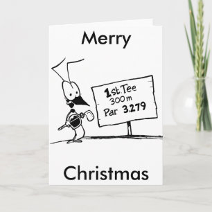 Golfer Par Cartoon Vrolijke kerst Kaart