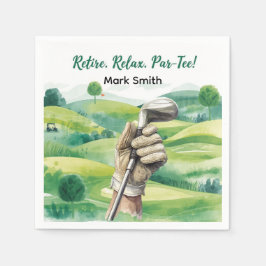 Golfer pensionering par t-shirt partij golfen op k servet