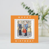 Golfer Postman Loves Golf Cartoon Kaart (Staand voorkant)