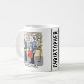 Golfer Postman Loves Golf Cartoon Koffiemok (Voorkant links)
