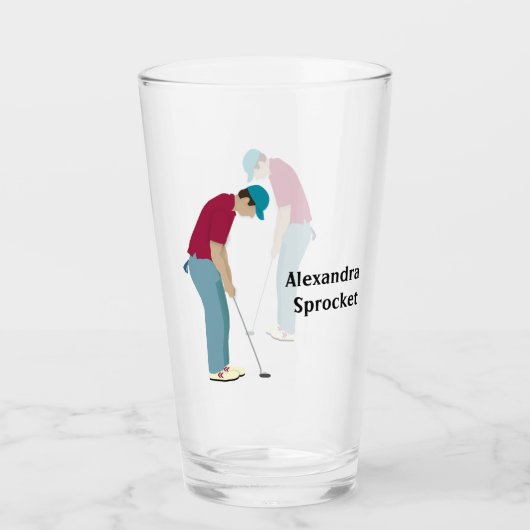 Golfer Putting Glas (Voorkant)