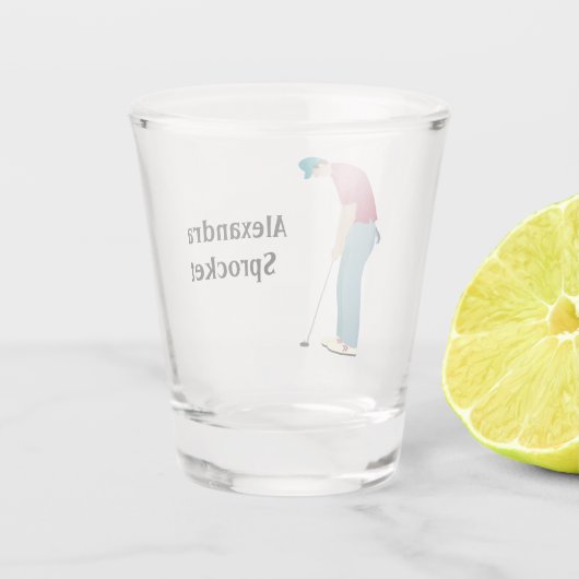 Golfer Putting Shot Glas (Achterkant)