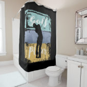 Golfer  Retro Style Golf Douchegordijn (In situ)