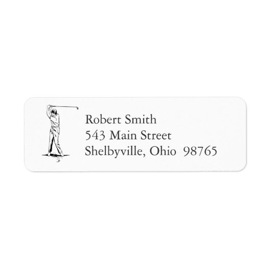 Golfer Return Address Labels (Voorkant)
