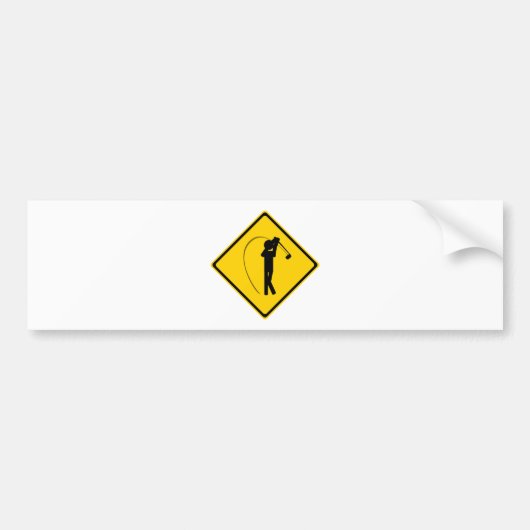 Golfer Road Sign Bumpersticker (Voorkant)
