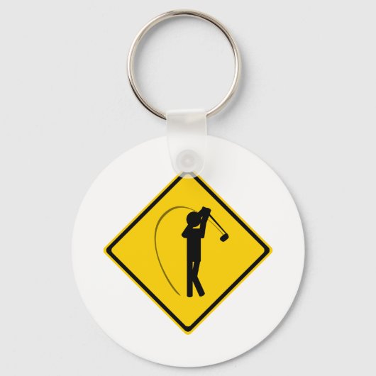 Golfer Road Sign Sleutelhanger (Voorkant)