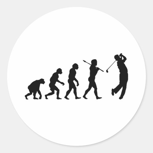 Golfer Ronde Sticker (Voorkant)